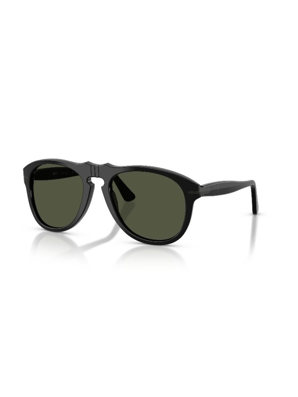New Persol Unisex Sunglasses Black Green Lens Acetate Frame PO0649NE 95 31 54